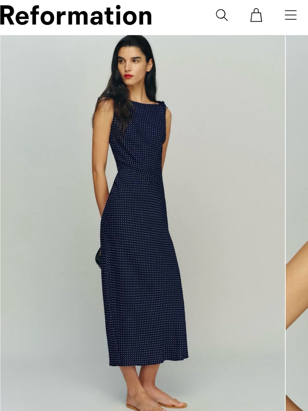 Reformation Sorrel Dress Blue - Size 4
